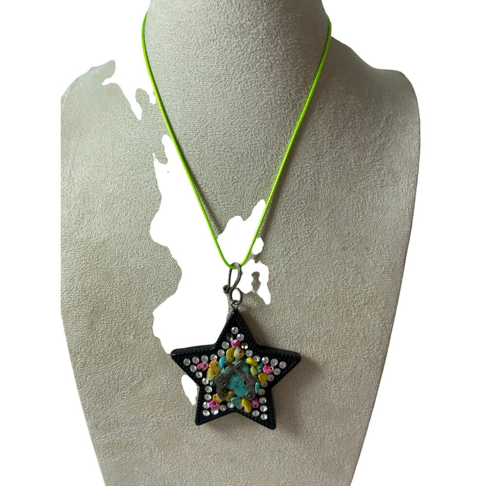 Statement Southwestern Star Pendant Necklace Rhinestone